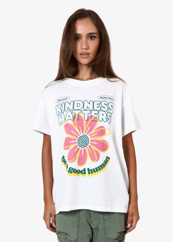 Kindness Matters White Everyday Tee sold by Girl Dangerous