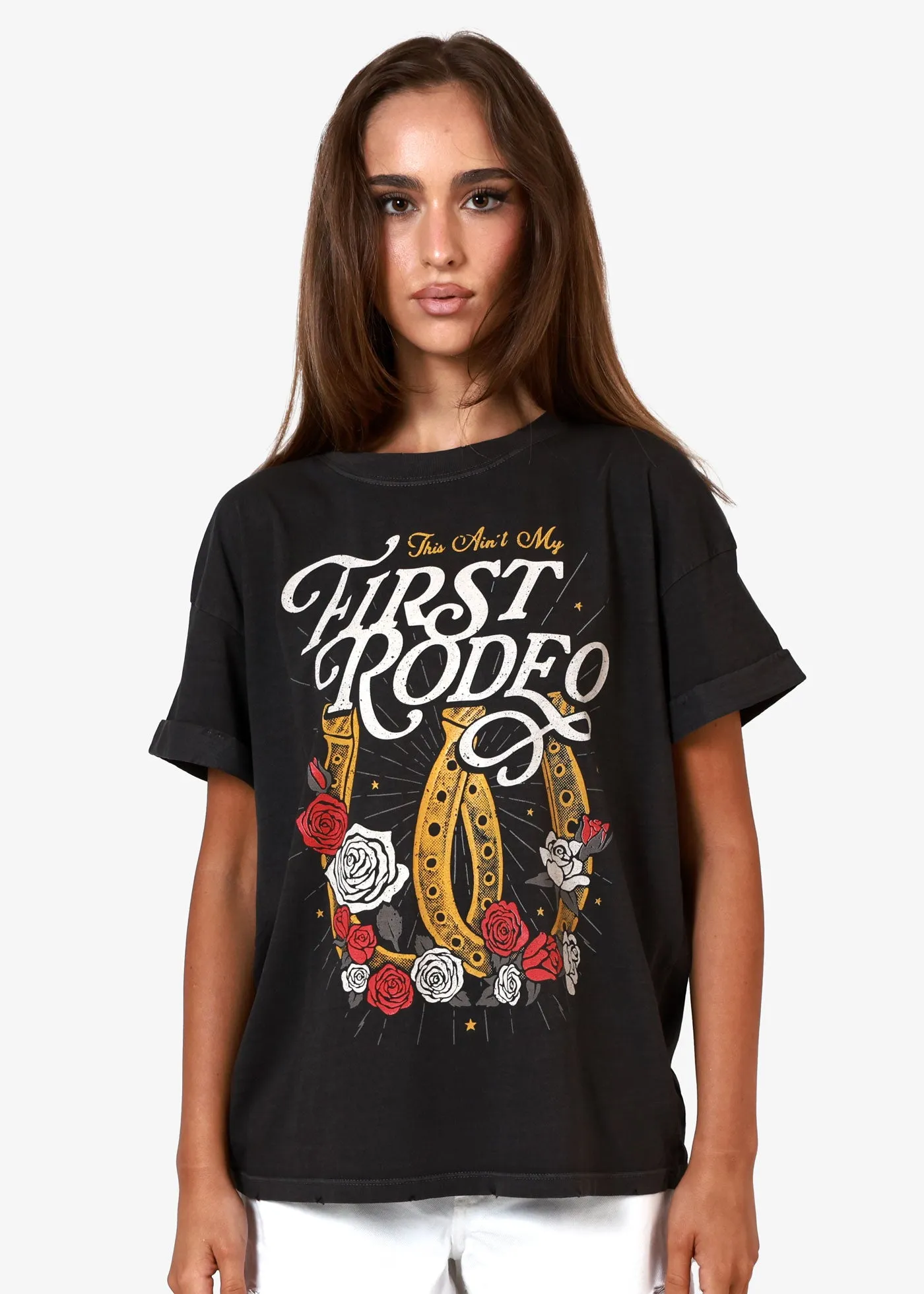 First Rodeo Vintage Black Boyfriend Tee sold by Girl Dangerous