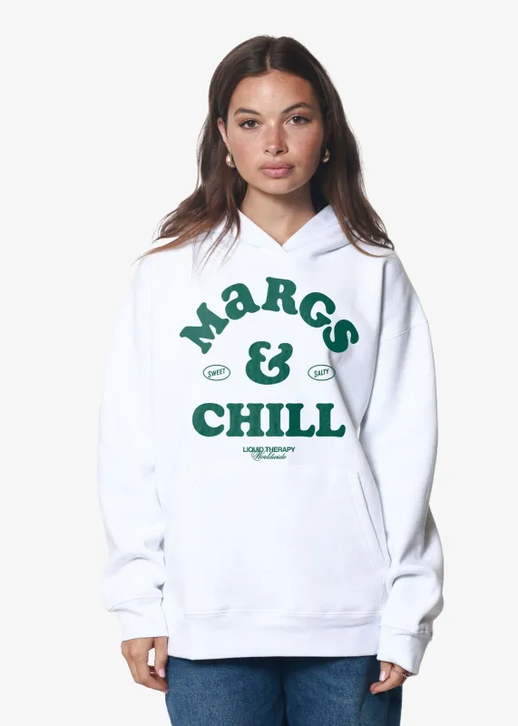 Margs & Chill White Oversized Hoodie sold by Girl Dangerous