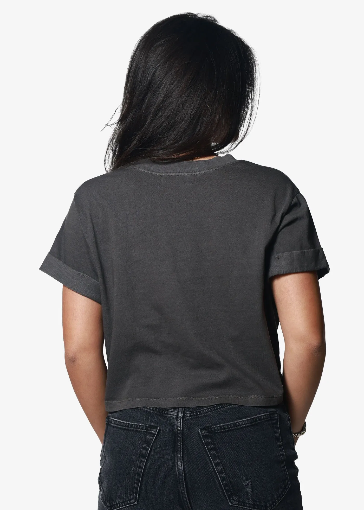 Live Wild & Free Vintage Black Cropped Boyfriend Tee sold by Girl Dangerous product image thumbnail 2