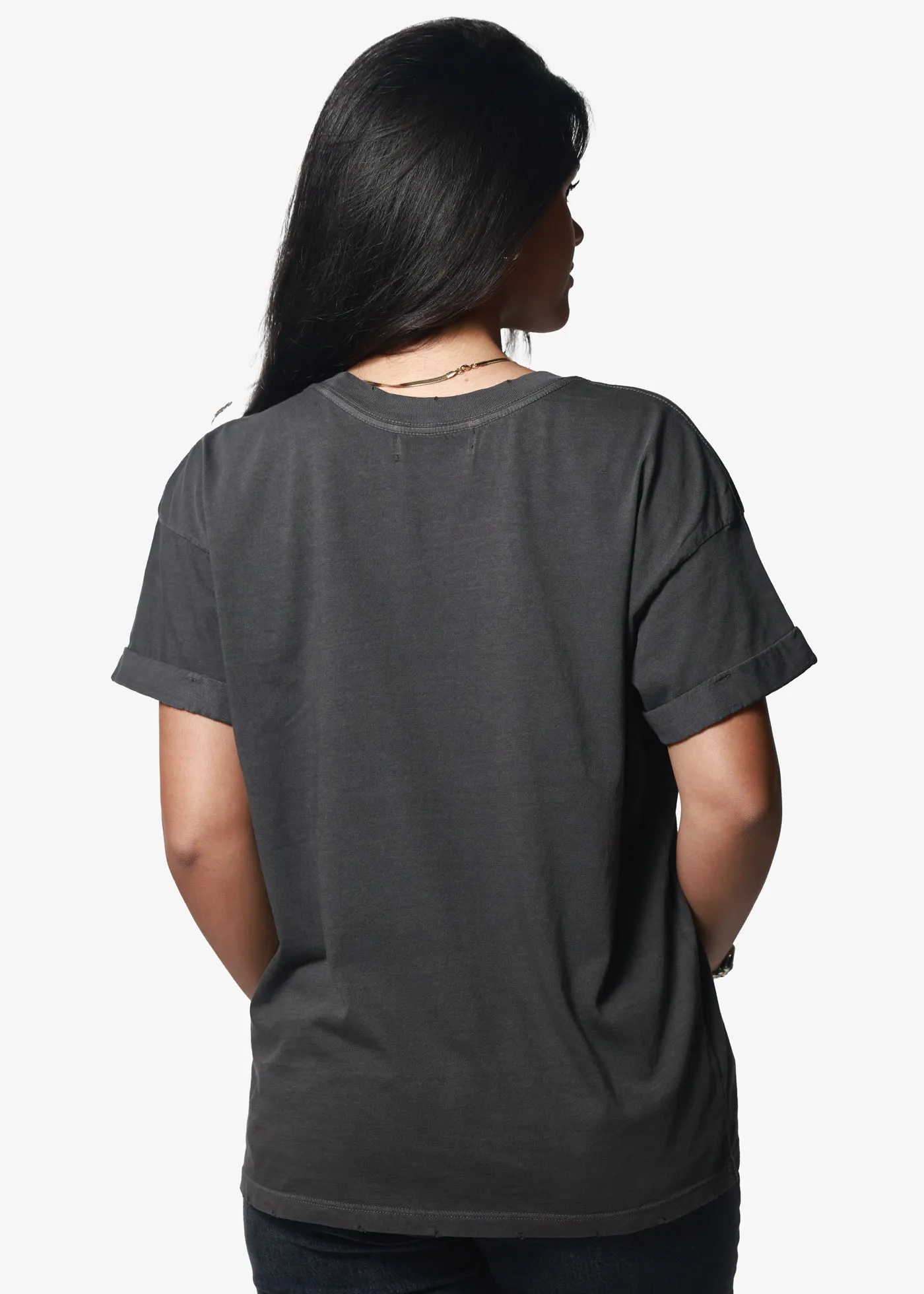 Smile & Raise Hell Vintage Black Boyfriend Tee sold by Girl Dangerous product image thumbnail 2