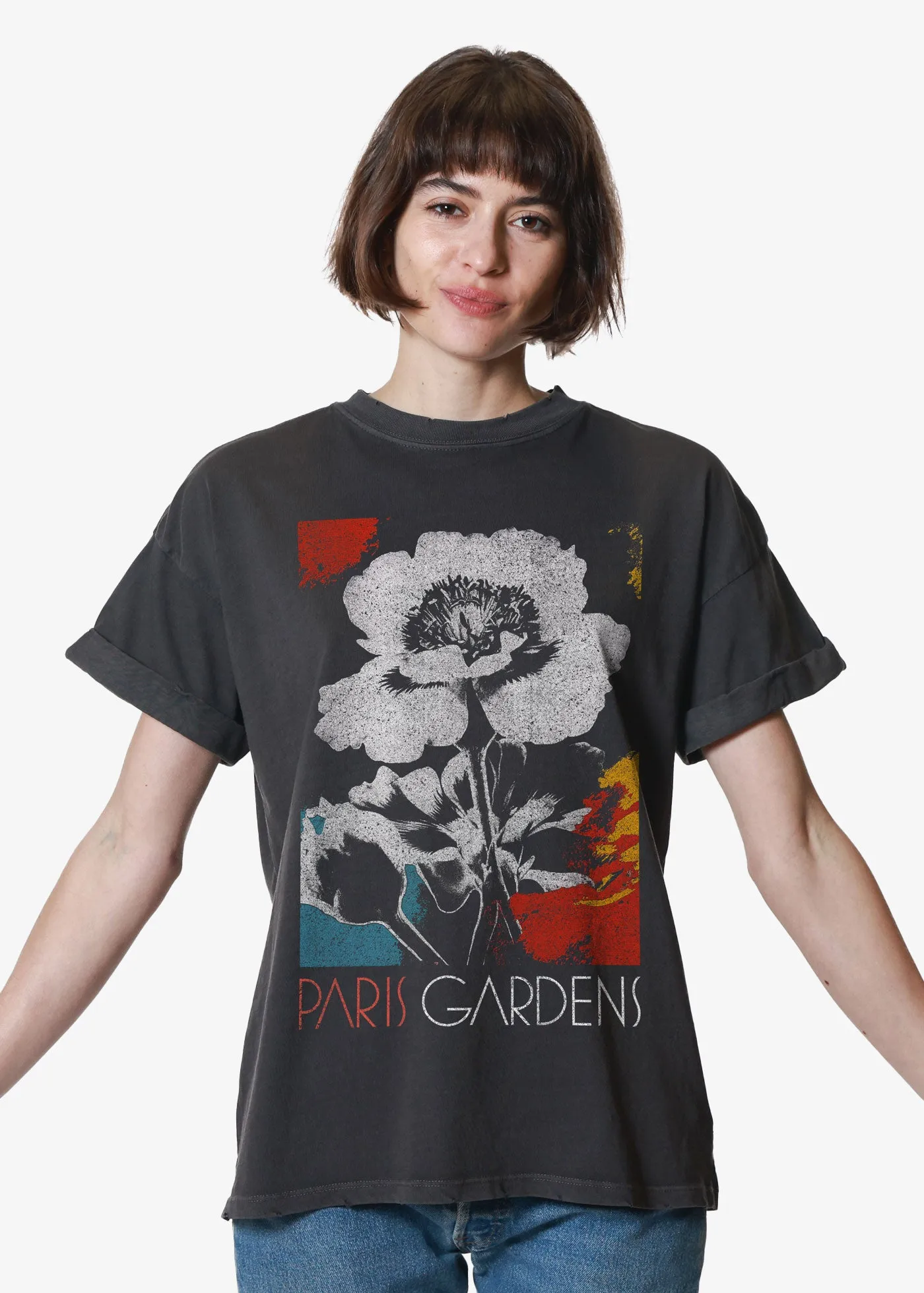 Paris Gardens Vintage Black Boyfriend Tee sold by Girl Dangerous