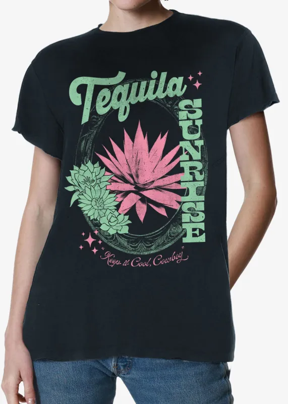 Tequila Sunrise Faded Black Vintage Tee sold by Girl Dangerous