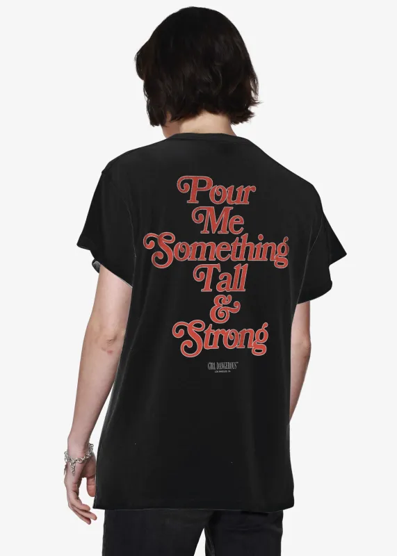 Tall & Strong Faded Black Vintage Tee sold by Girl Dangerous