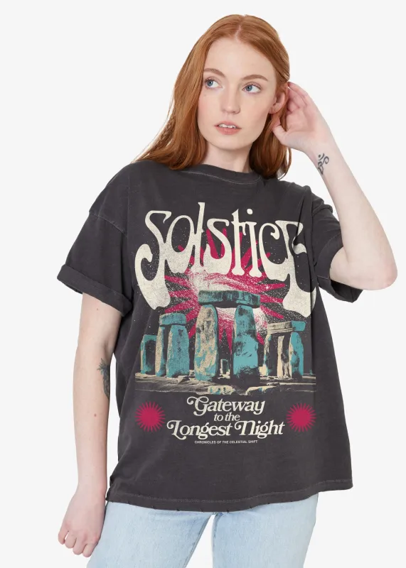 Solstice Vintage Black Boyfriend Tee sold by Girl Dangerous
