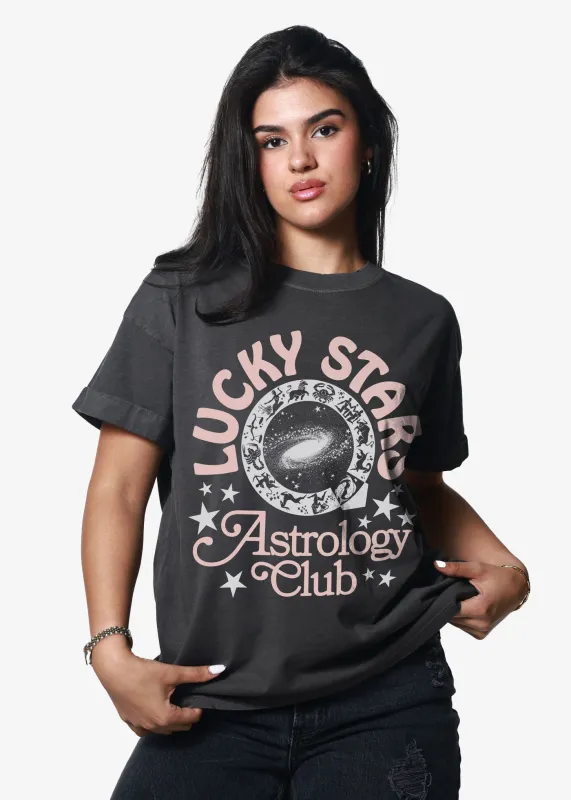 Lucky Stars Vintage Black Boyfriend Tee sold by Girl Dangerous