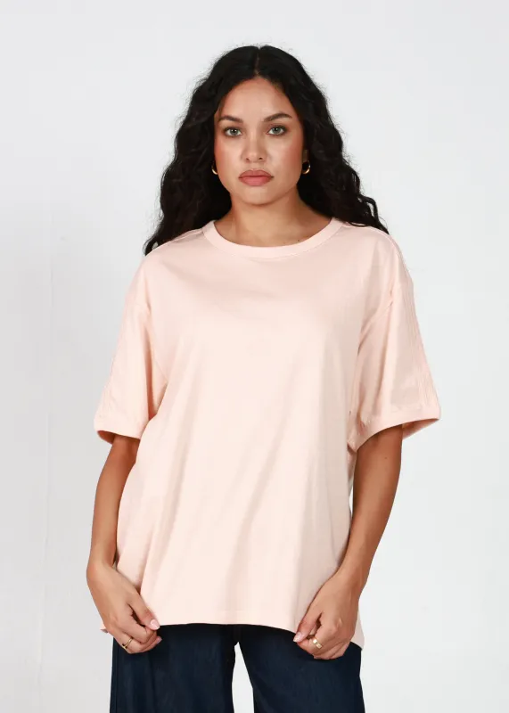 Peach Relaxed Fit Two Stripe Ringer Tee sold by Girl Dangerous