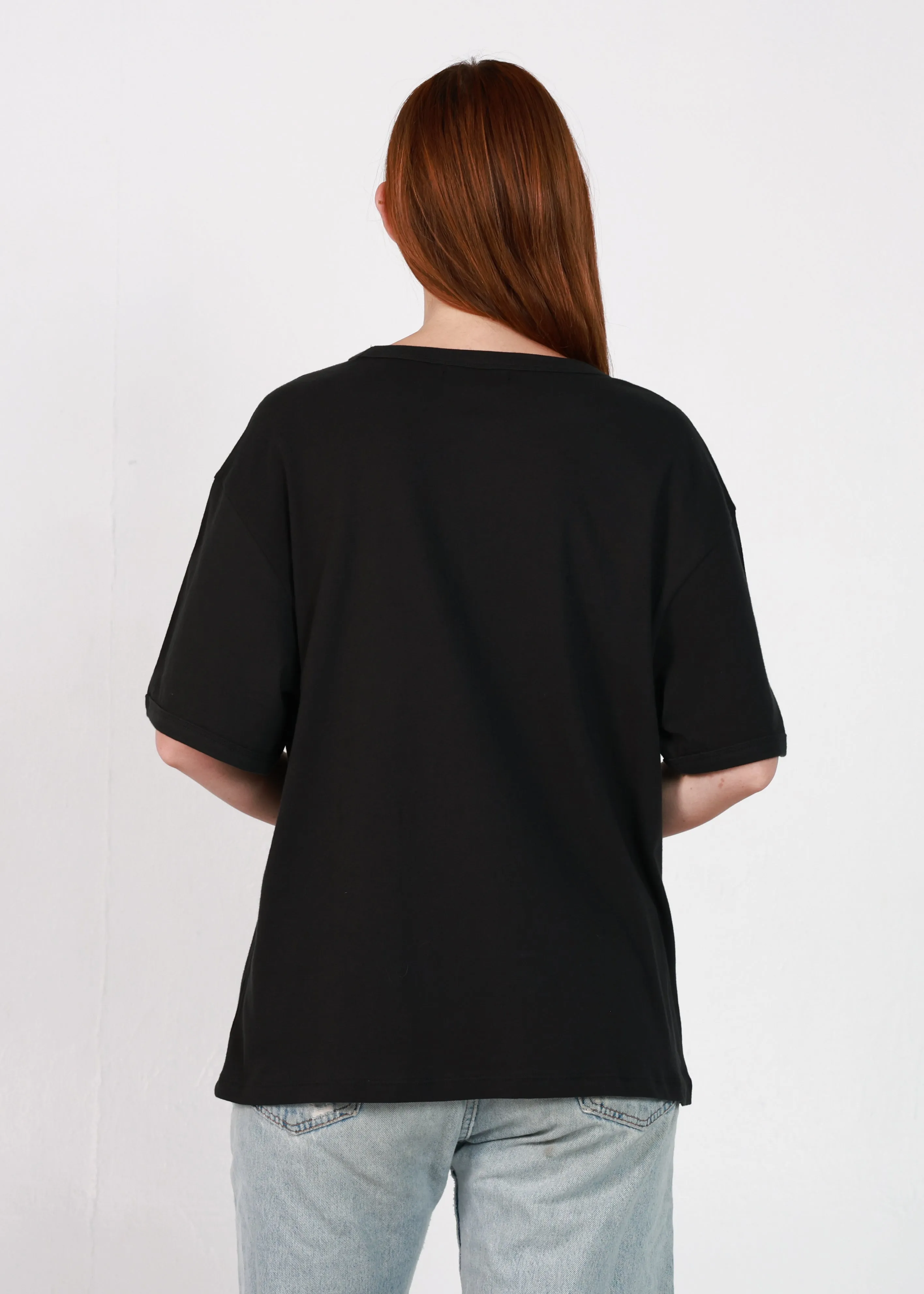 Black Relaxed Fit Two Stripe Ringer Tee sold by Girl Dangerous product image thumbnail 3