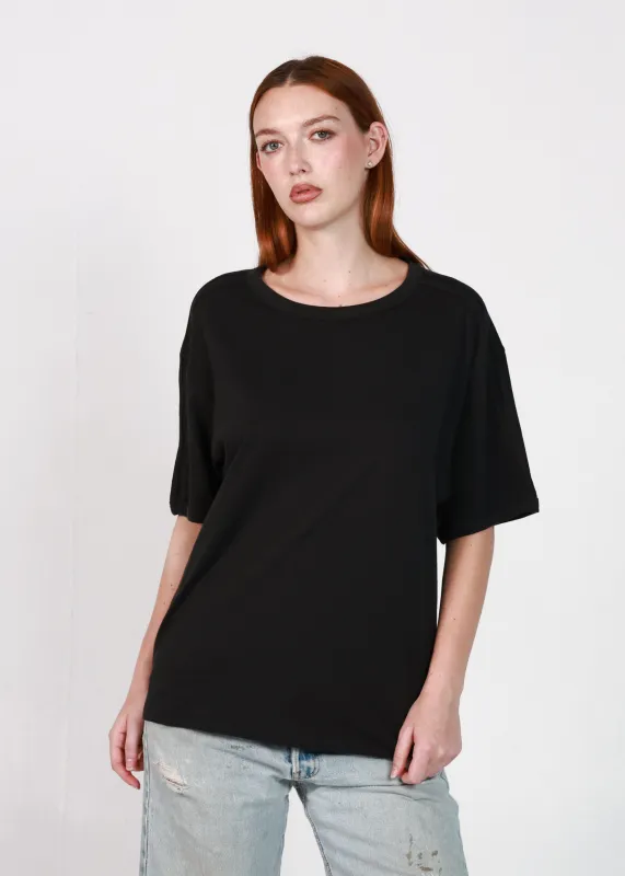 Black Relaxed Fit Two Stripe Ringer Tee sold by Girl Dangerous