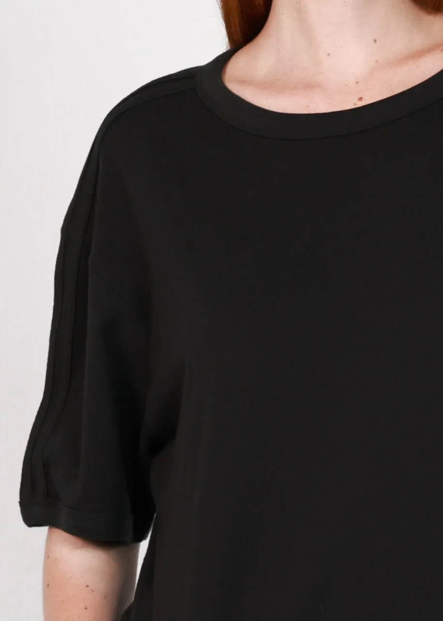 Black Relaxed Fit Two Stripe Ringer Tee sold by Girl Dangerous product image thumbnail 2