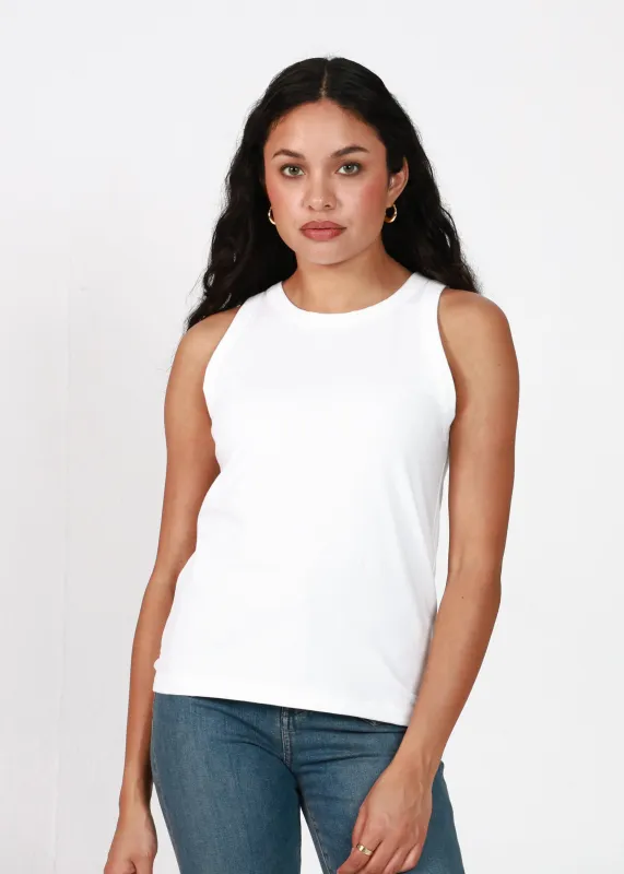 White High Neck Tank made by Girl Dangerous