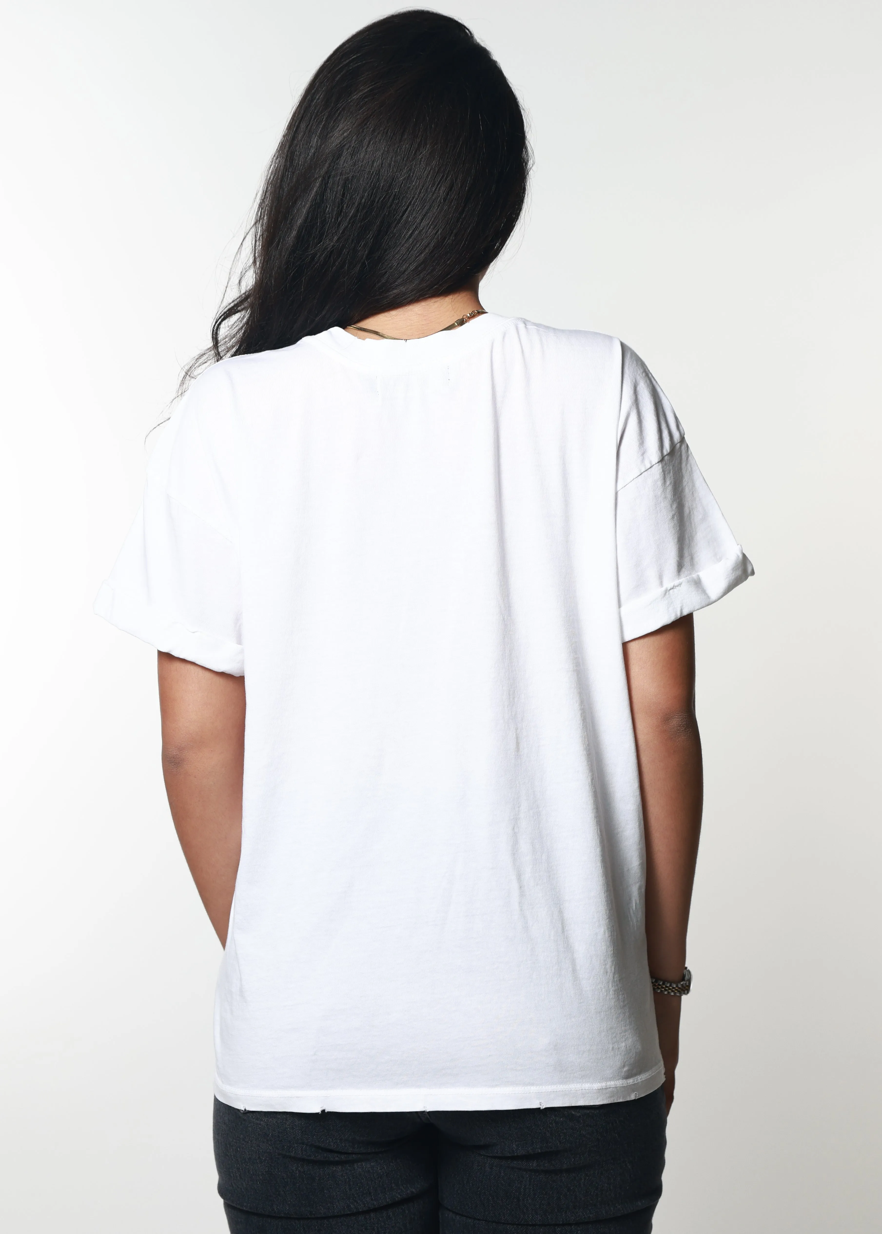 Cowboy Hat & Rose White Boyfriend Tee sold by Girl Dangerous product image thumbnail 2