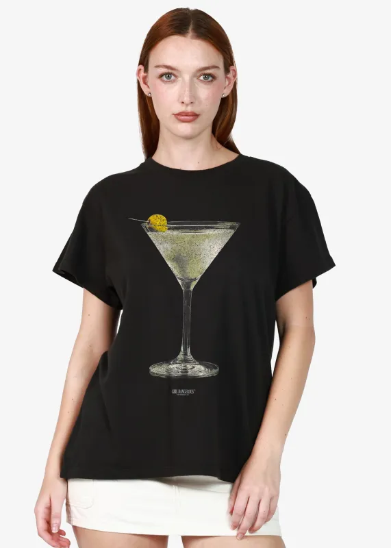 Martini Faded Black Vintage Tee sold by Girl Dangerous