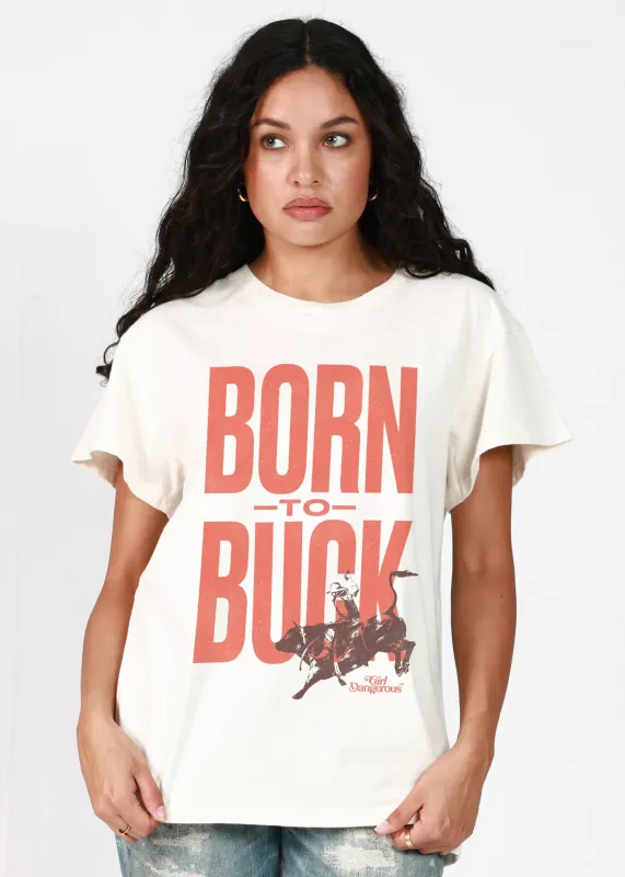Born to Buck Natural Vintage Tee sold by Girl Dangerous