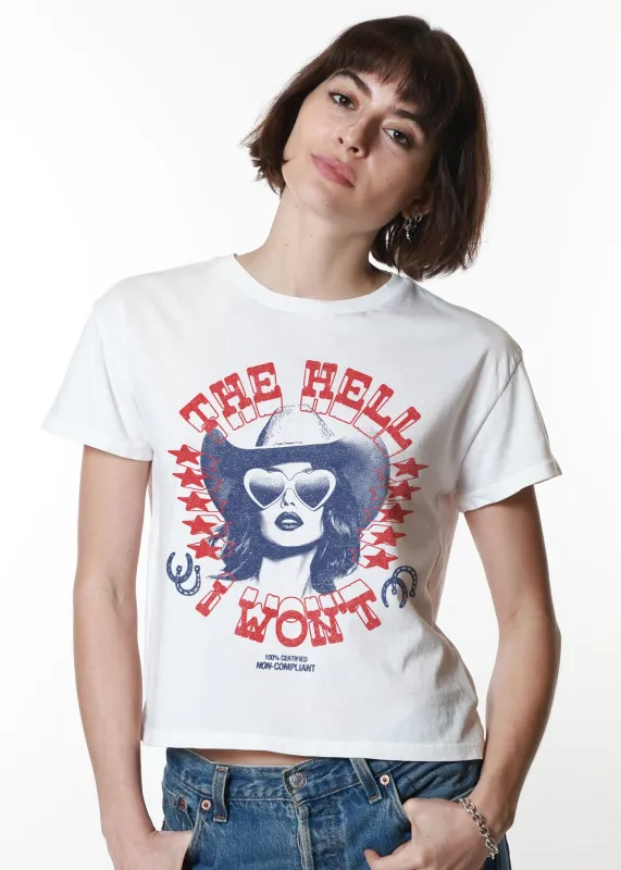 The Hell I Won't Vintage White Classic Tee sold by Girl Dangerous