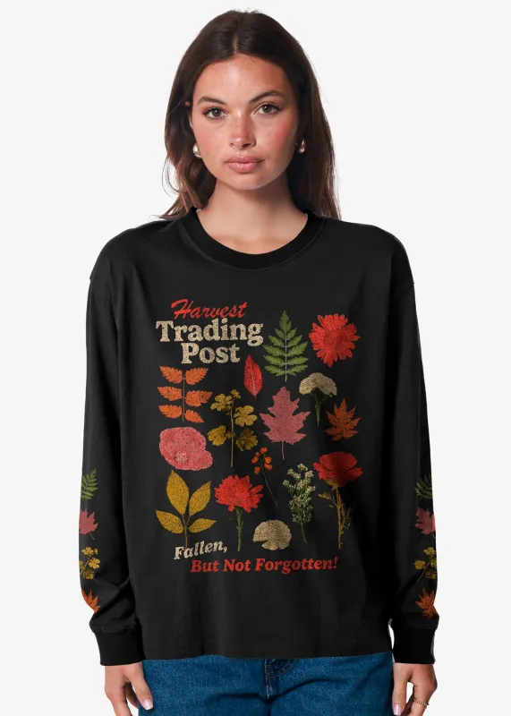 Harvest Trading Post Faded Black Long Sleeve Crewneck Tee sold by Girl Dangerous
