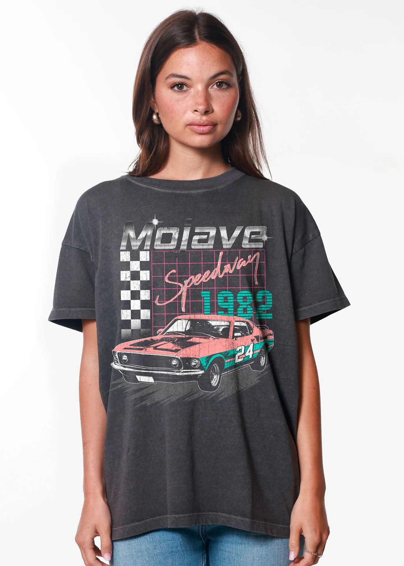 Mojave Speedway Vintage Black Oversized Tee sold by Girl Dangerous