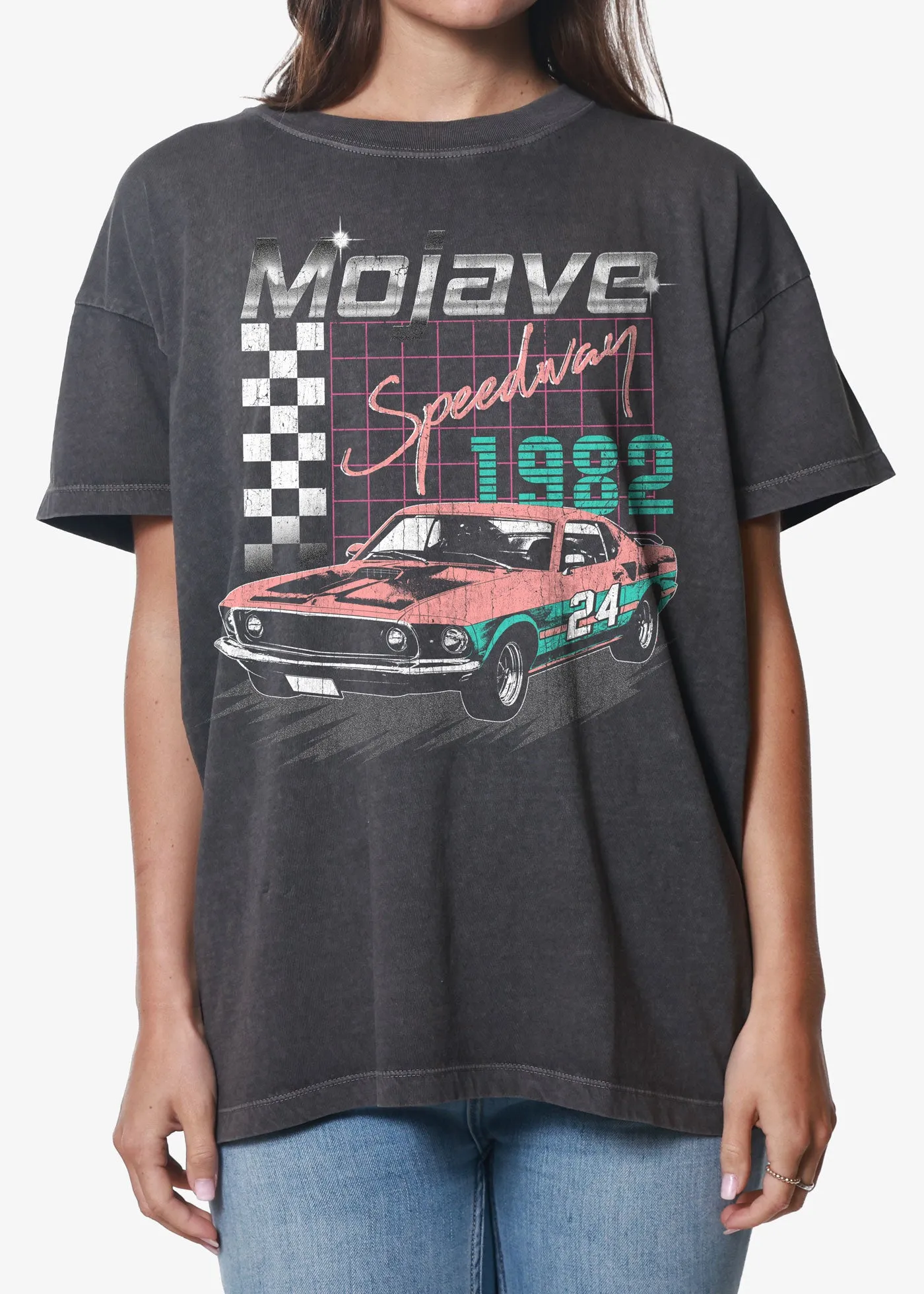 Mojave Speedway Vintage Black Oversized Tee sold by Girl Dangerous product image thumbnail 2
