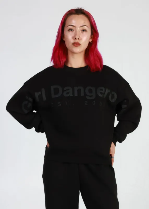 GD Branded Black Oversized Crewneck Sweatshirt made by Girl Dangerous
