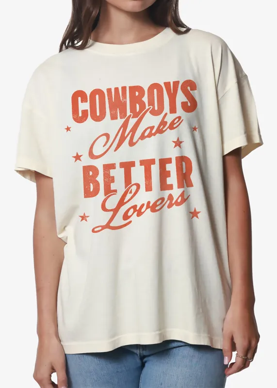 Cowboys Make Better Lovers Off White Oversized Tee sold by Girl Dangerous