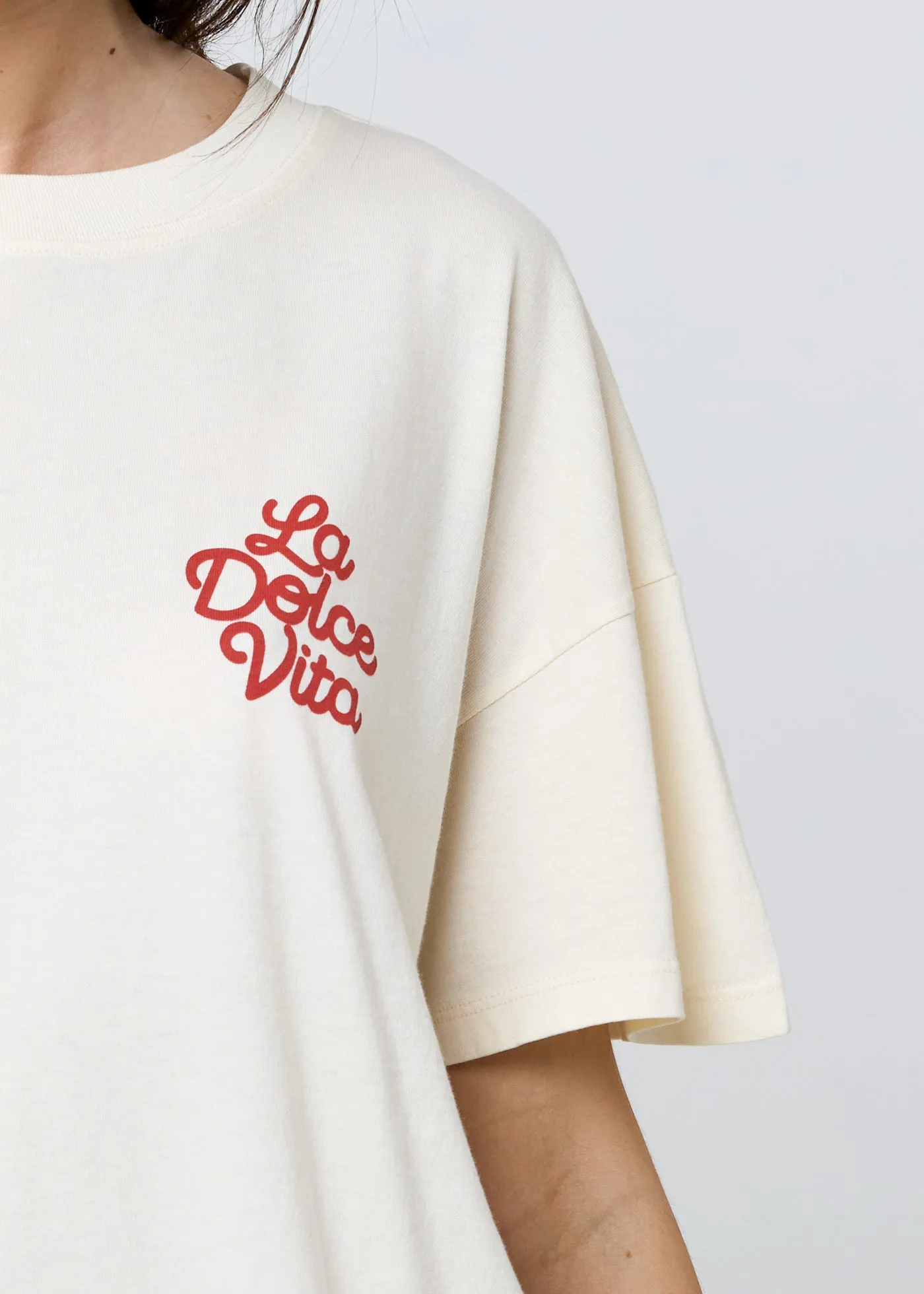 La Dolce Vita Off White Oversized Tee sold by Girl Dangerous product image thumbnail 4