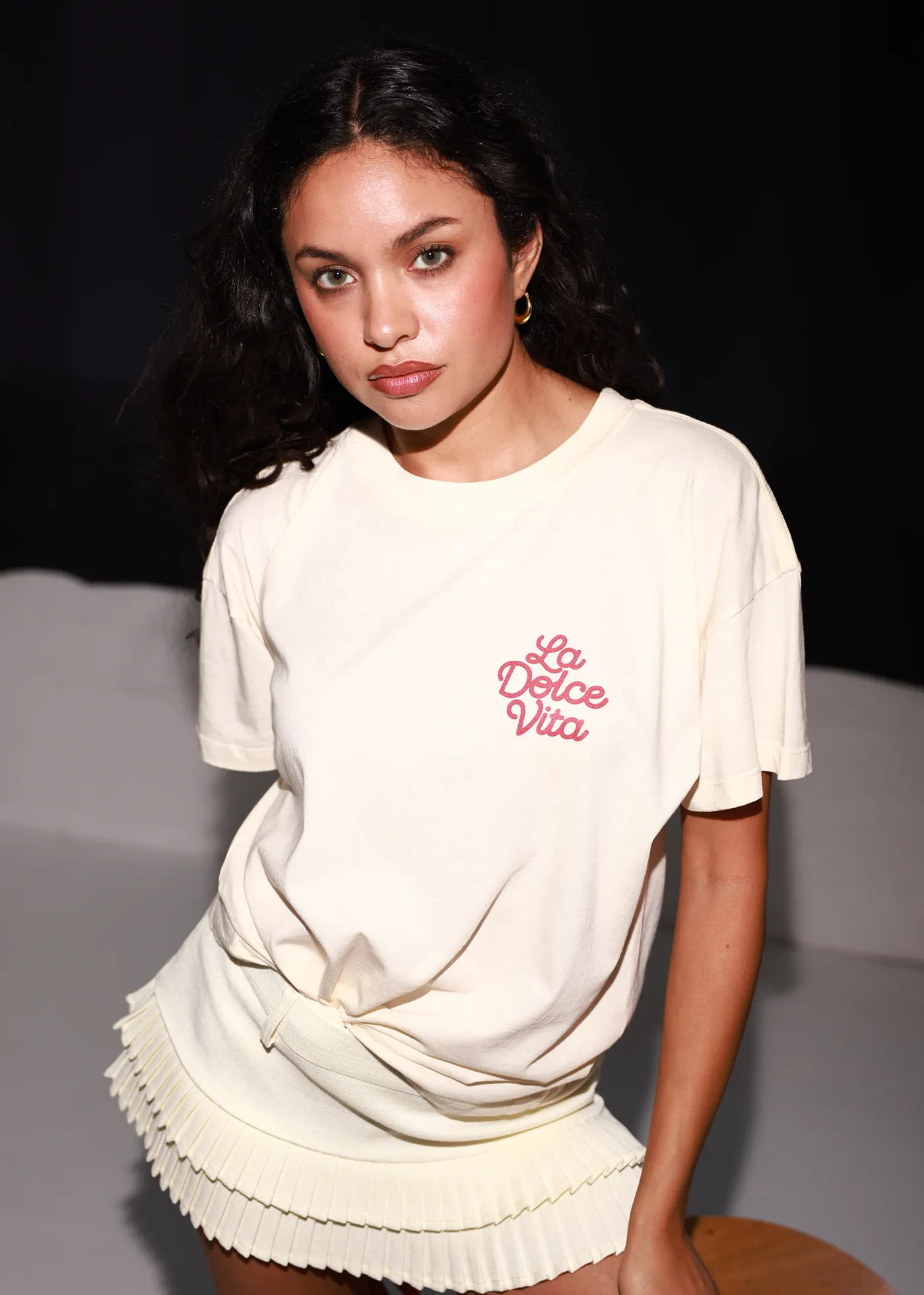 La Dolce Vita Off White Oversized Tee sold by Girl Dangerous product image thumbnail 2