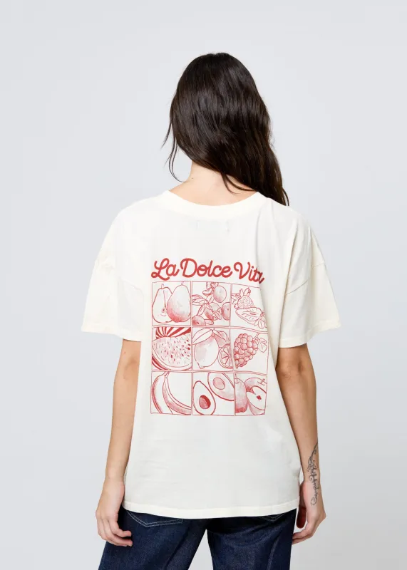 La Dolce Vita Off White Oversized Tee sold by Girl Dangerous