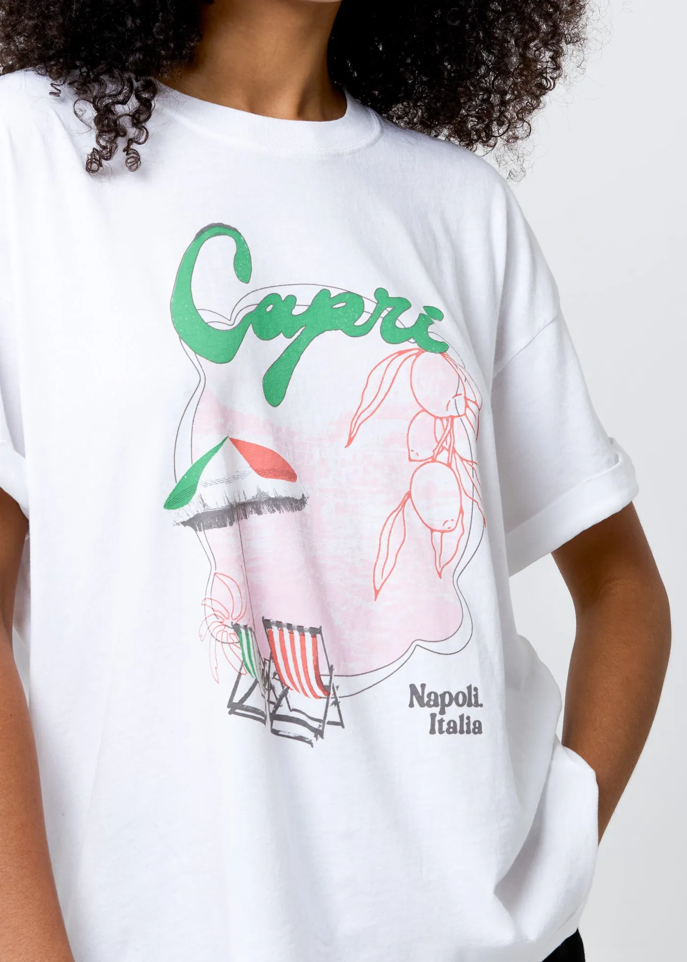 Capri Vintage White Boyfriend Tee sold by Girl Dangerous product image thumbnail 2