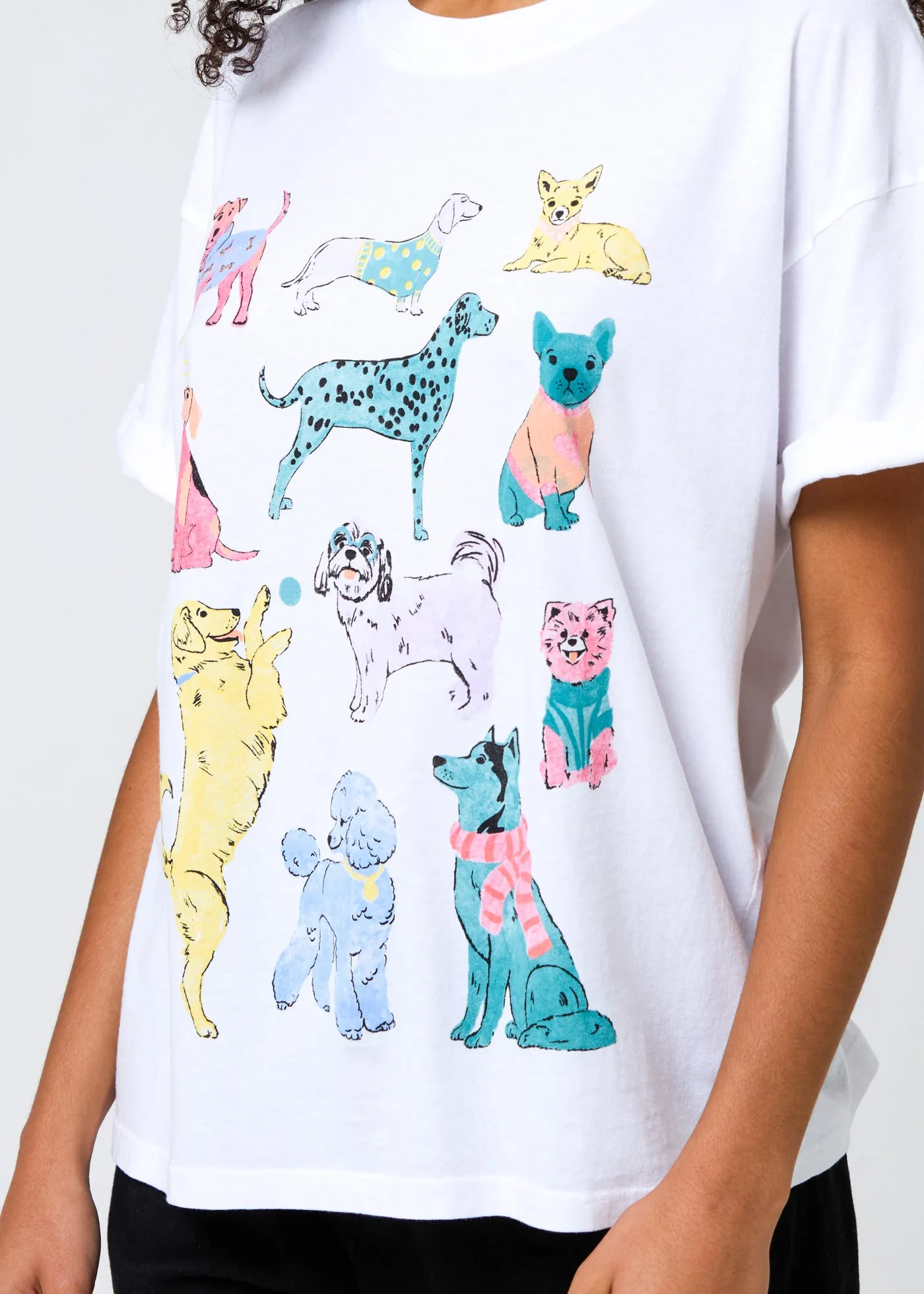 Dogs Vintage White Boyfriend Tee sold by Girl Dangerous product image thumbnail 2