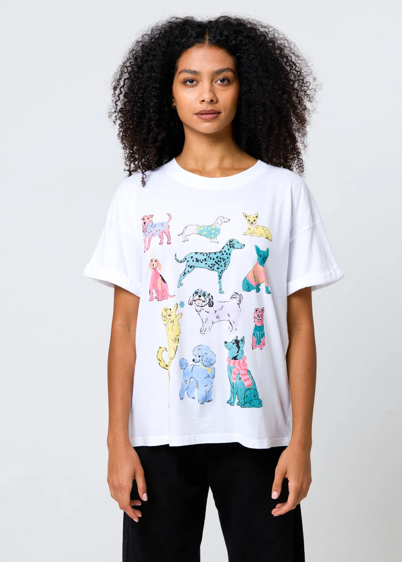 Dogs Vintage White Boyfriend Tee sold by Girl Dangerous product image thumbnail 3