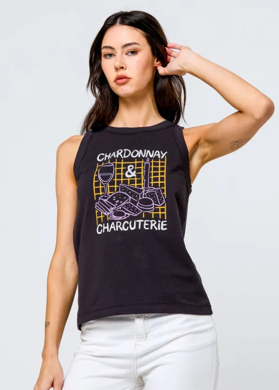 Chardonnay Black High Neck Tank made by Girl Dangerous