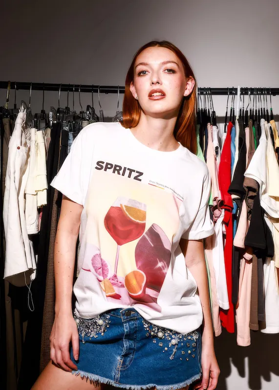 Spritz Vintage White Boyfriend Tee made by Girl Dangerous