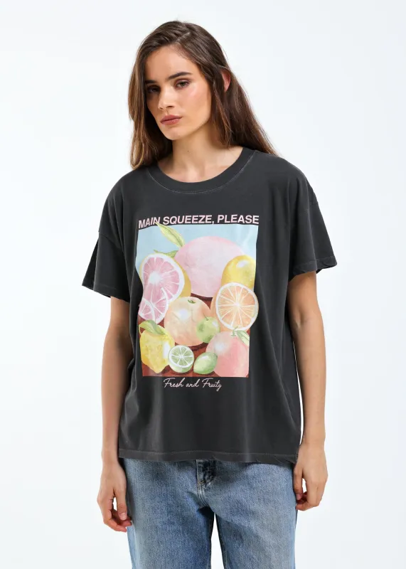 Main Squeeze Vintage Black Oversized Tee made by Girl Dangerous