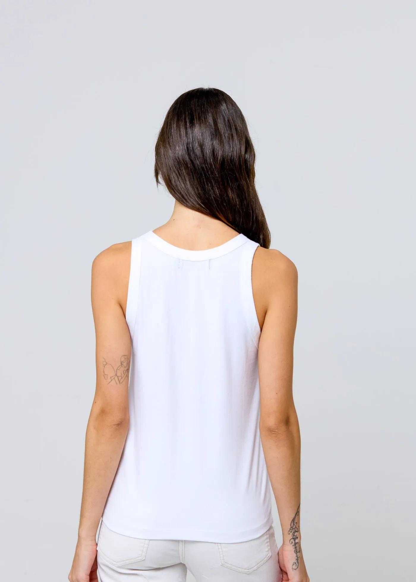 Spritz Painting White High Neck Tank sold by Girl Dangerous product image thumbnail 3