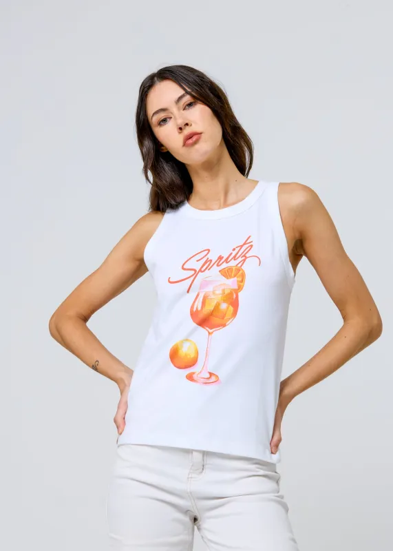 Spritz Painting White High Neck Tank made by Girl Dangerous