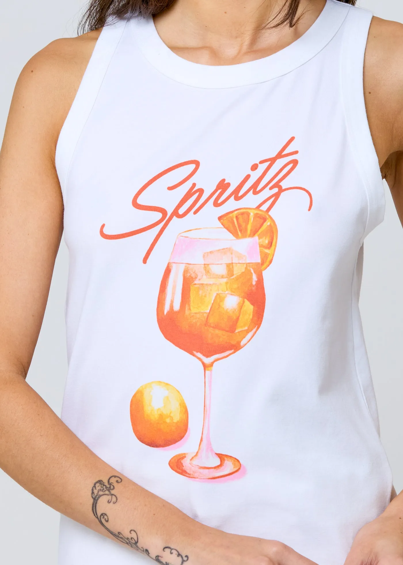 Spritz Painting White High Neck Tank sold by Girl Dangerous product image thumbnail 2