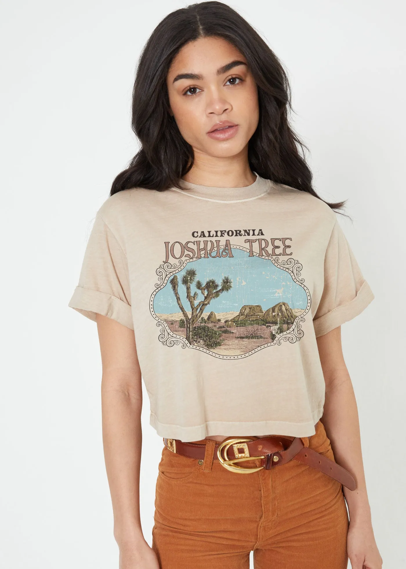 Joshua Tree Frame Sand Cropped Boyfriend Tee sold by Girl Dangerous product image thumbnail 3