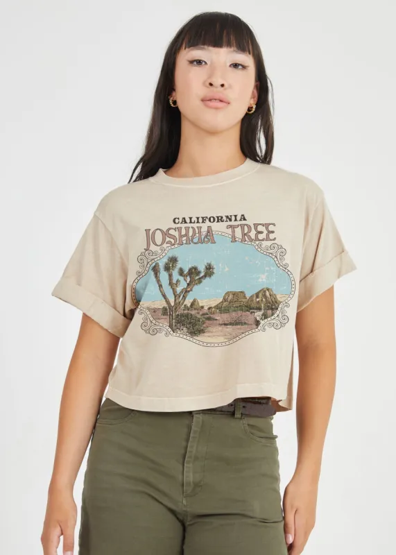 Joshua Tree Frame Sand Cropped Boyfriend Tee sold by Girl Dangerous