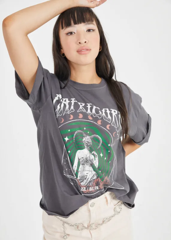Capricorn Band Black Boyfriend Tee sold by Girl Dangerous