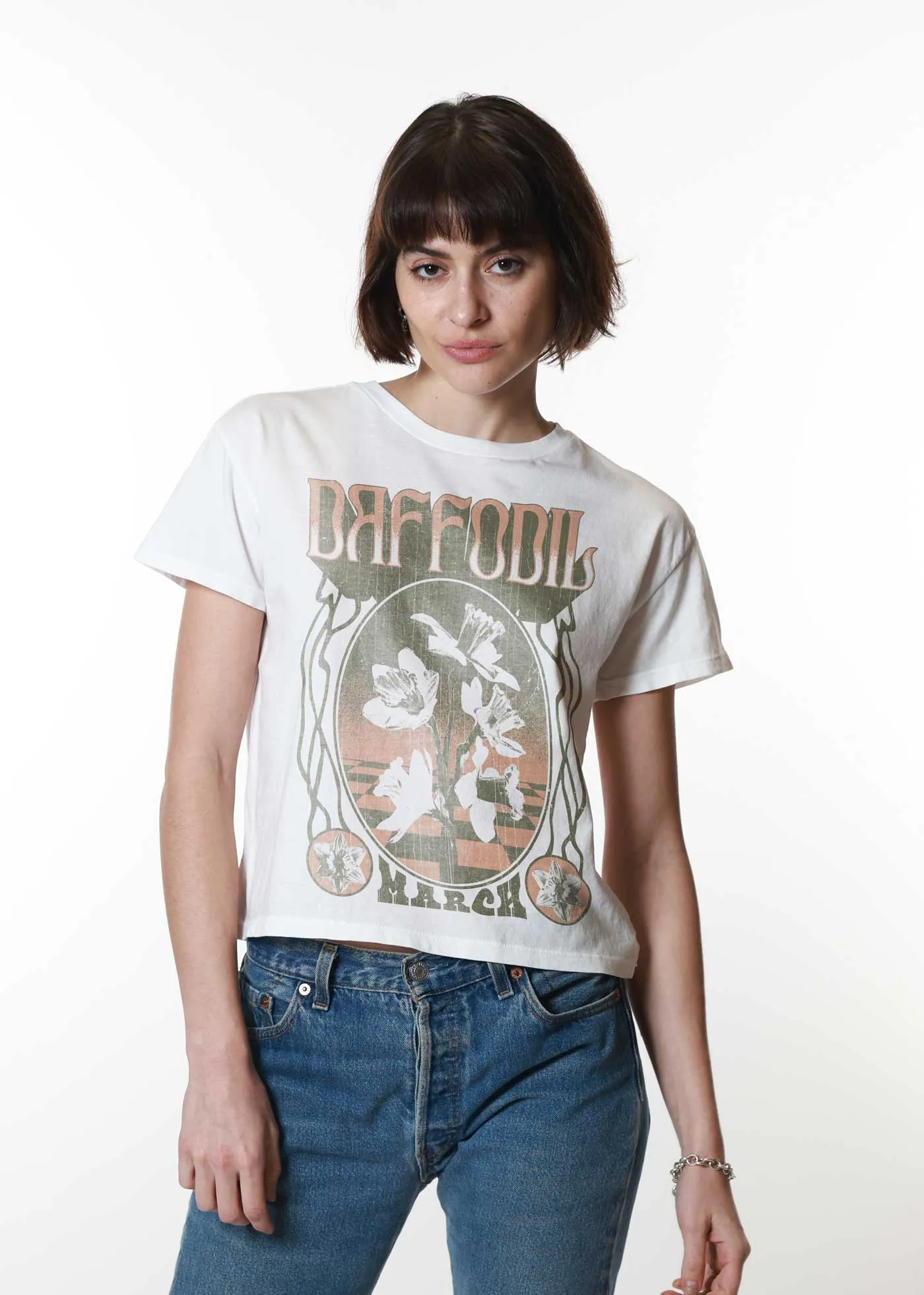 March Daffodil Psychedelic White Classic Tee sold by Girl Dangerous