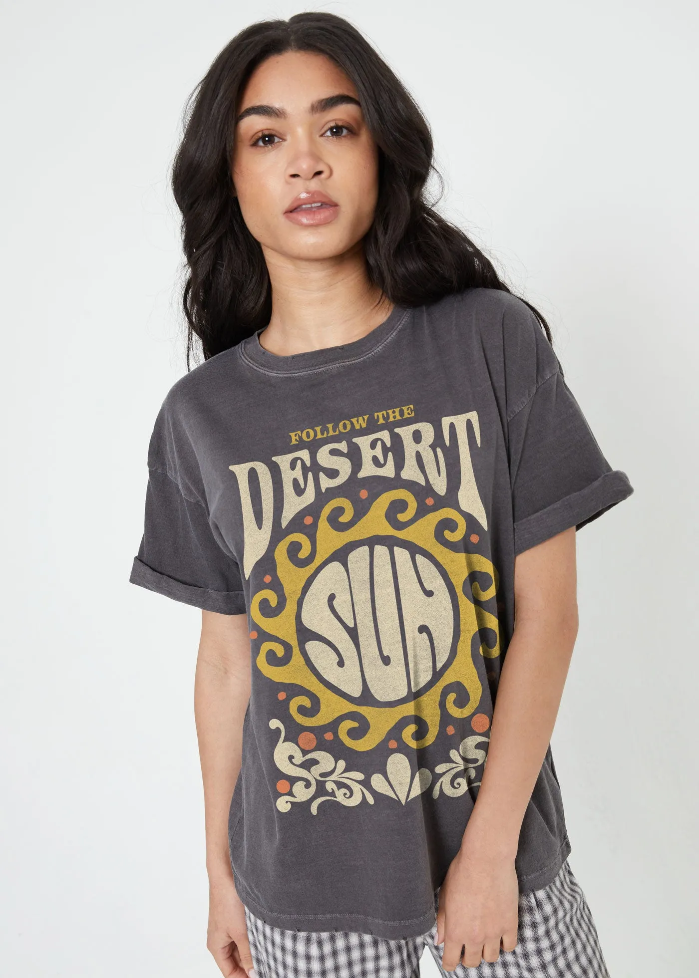 Follow the Desert Sun Black Boyfriend Tee sold by Girl Dangerous product image thumbnail 3