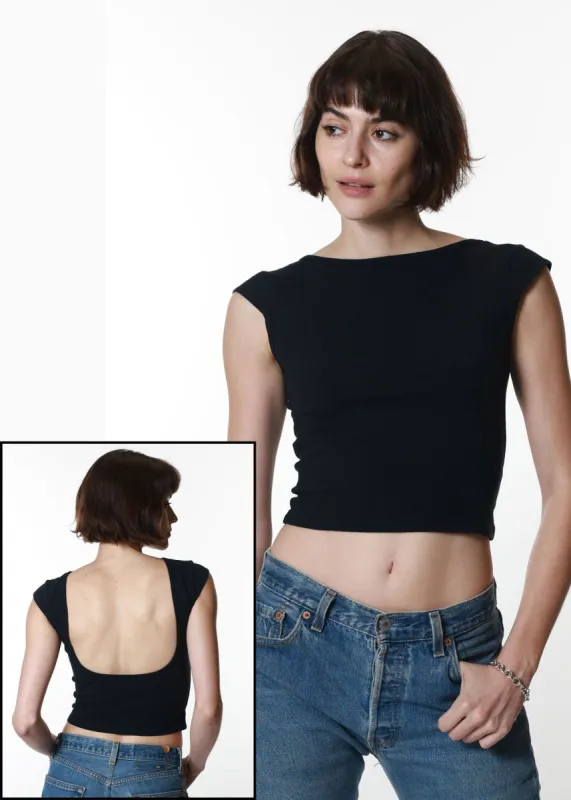 Black Backless Tee sold by Girl Dangerous