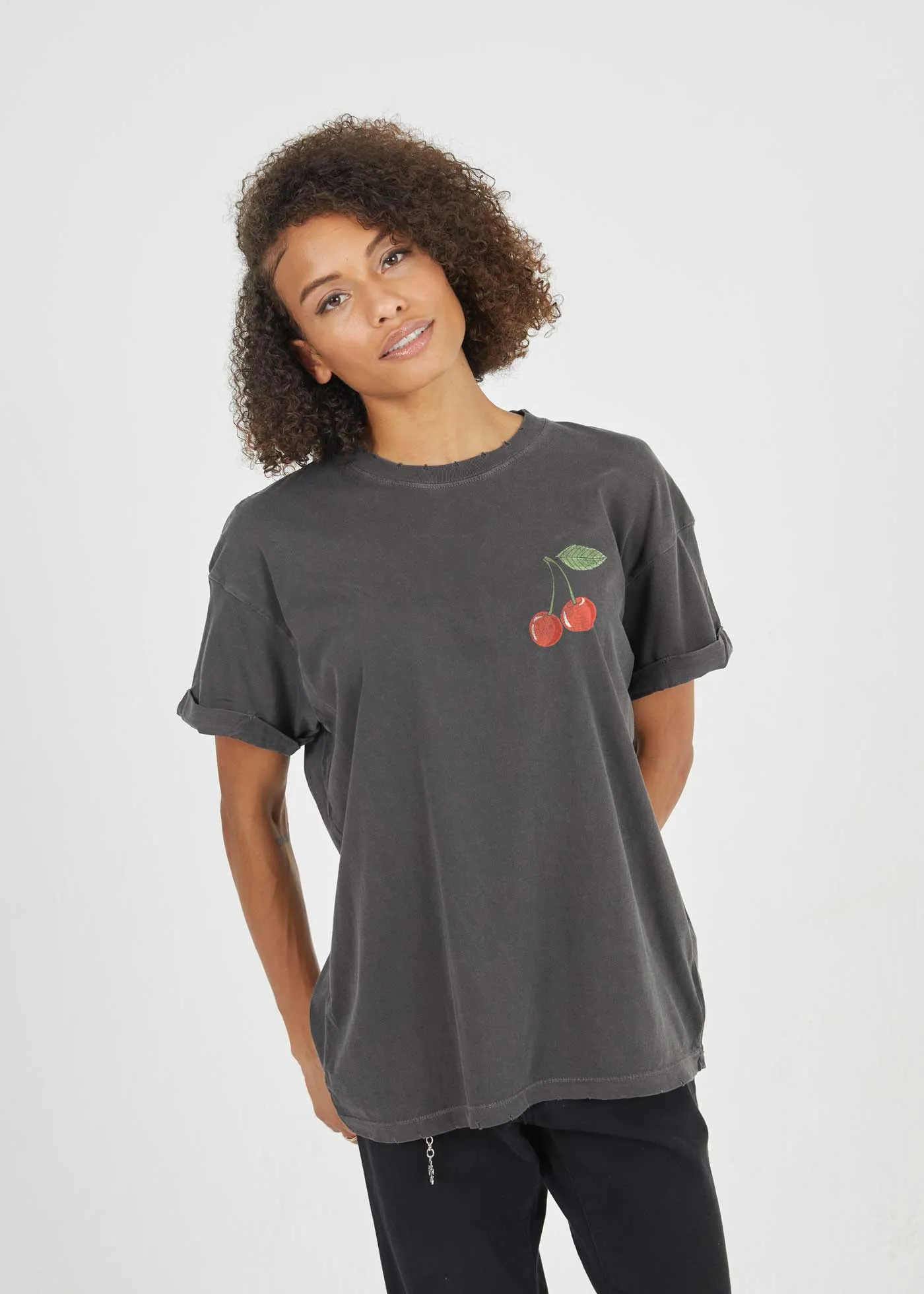 Cherry Bomb Black Boyfriend Tee sold by Girl Dangerous product image thumbnail 3