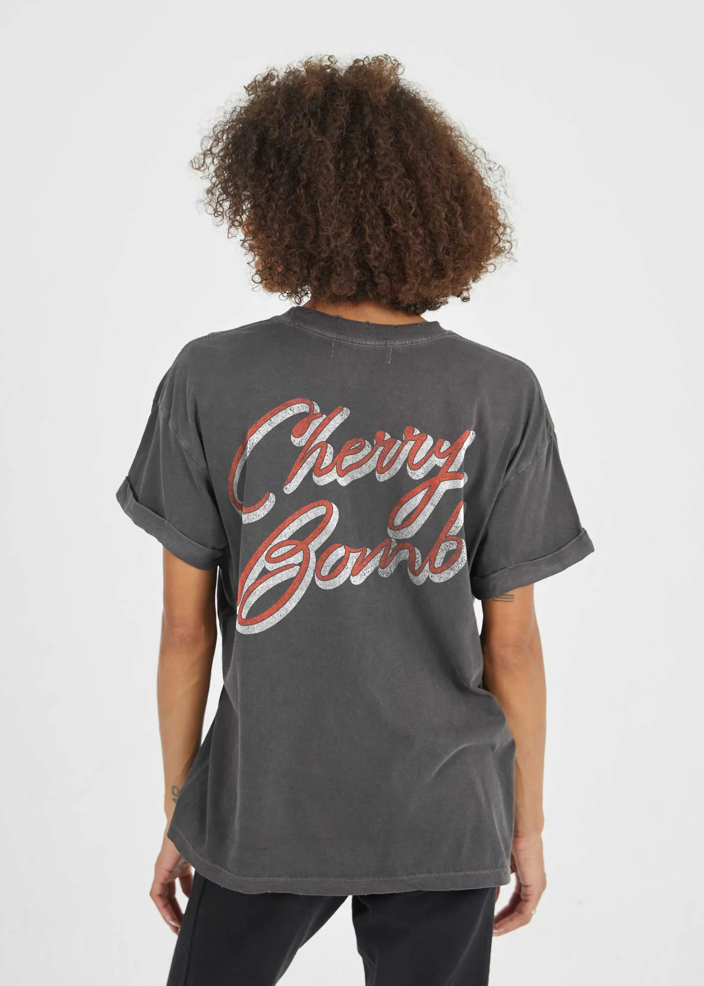 Cherry Bomb Black Boyfriend Tee sold by Girl Dangerous product image thumbnail 4