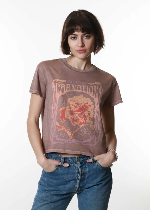 January Carnation Psychedelic Mauve Classic Tee sold by Girl Dangerous