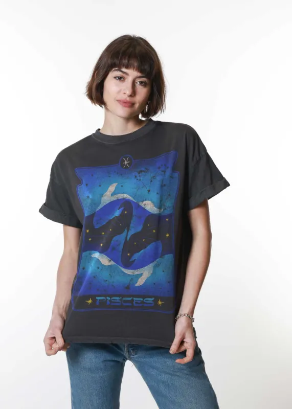 Pisces Card Black Boyfriend Tee sold by Girl Dangerous