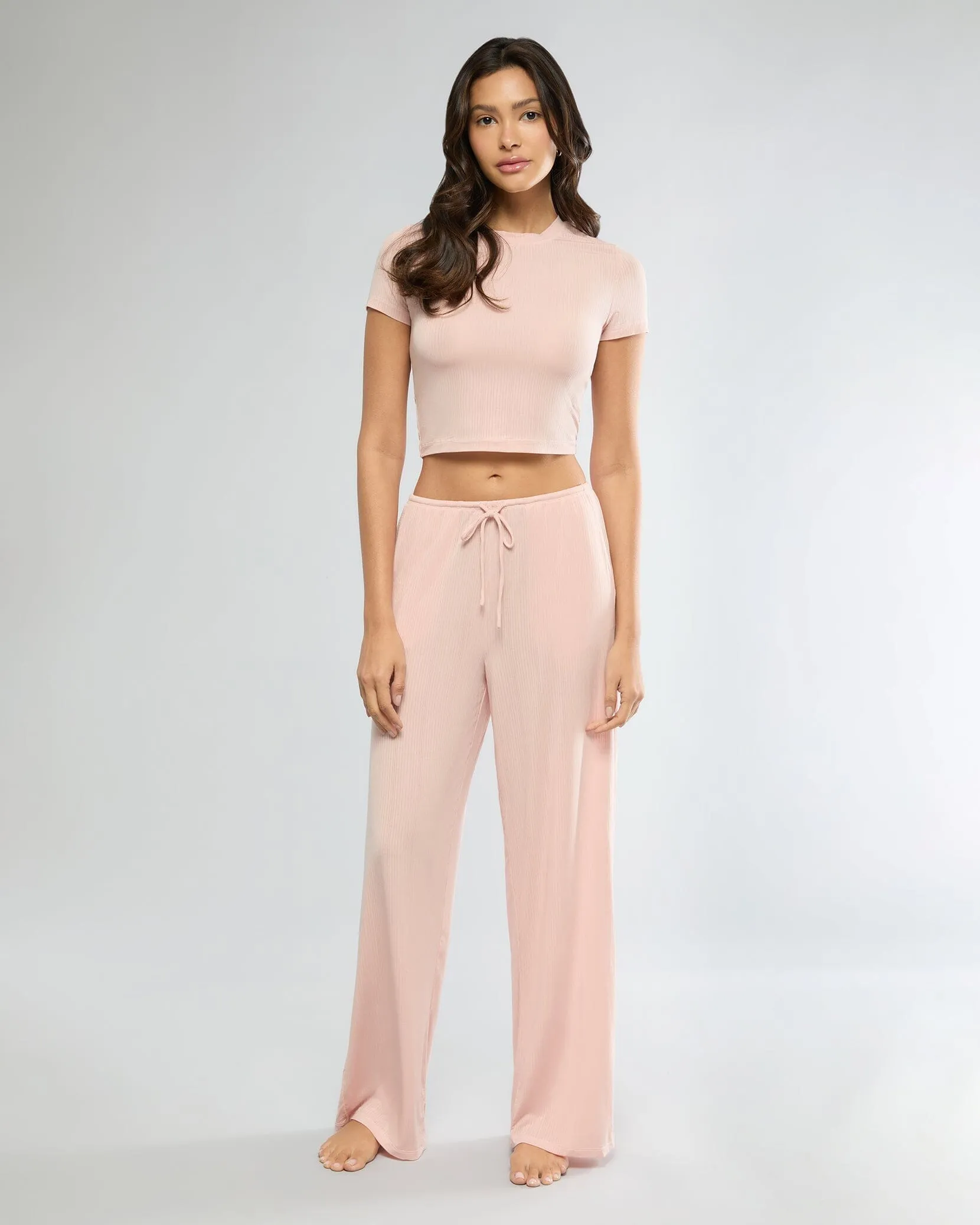 Soft Peach Slim Fit Tee + Low-rise Pant sold by IVL COLLECTIVE