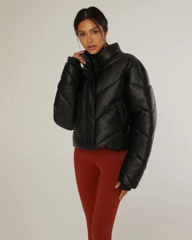 Leather Puffer Jacket sold by IVL COLLECTIVE