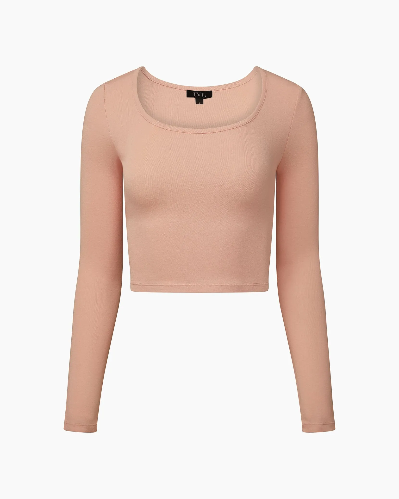 Long Sleeve Cropped Scoop Neck Top sold by IVL COLLECTIVE product image thumbnail 2