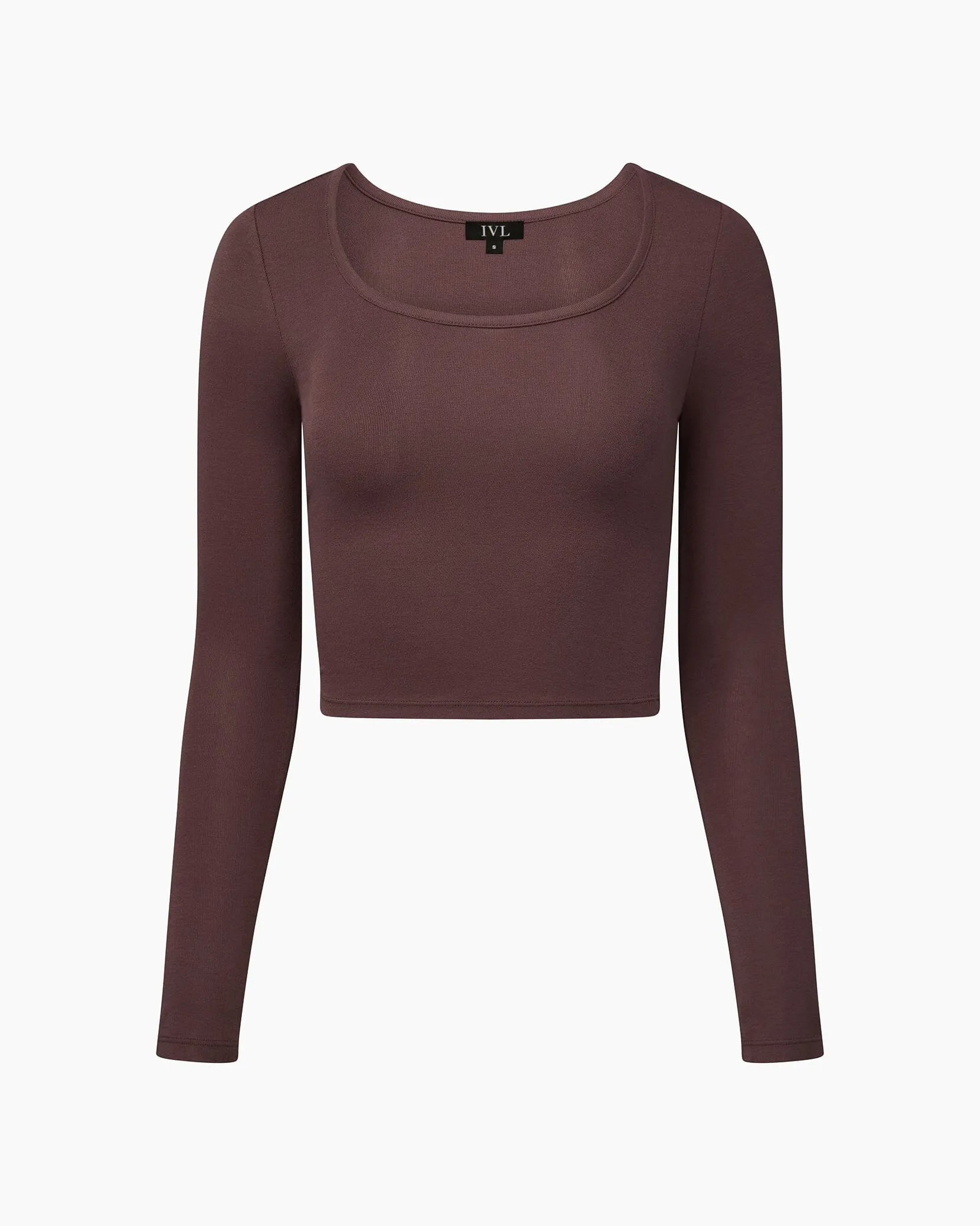 Long Sleeve Cropped Scoop Neck Top sold by IVL COLLECTIVE product image thumbnail 2